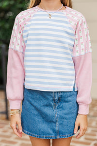 Girls: The Gardenview Pink Colorblock Top