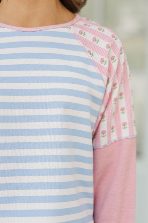 Girls: The Gardenview Pink Colorblock Top