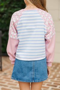 Girls: The Gardenview Pink Colorblock Top