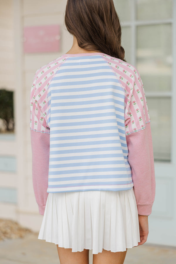 Girls: The Gardenview Pink Colorblock Top