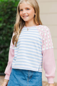 Girls: The Gardenview Pink Colorblock Top