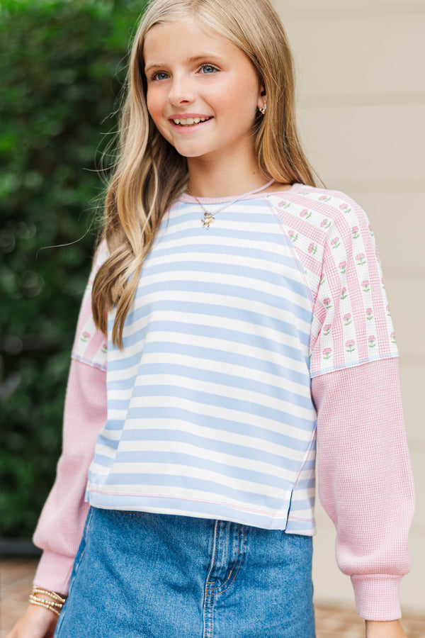 Girls: The Gardenview Pink Colorblock Top