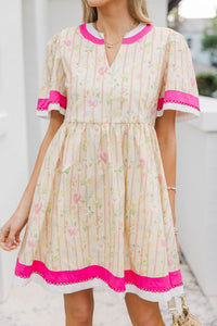 The Pretty Essential Yellow Floral Babydoll Dress