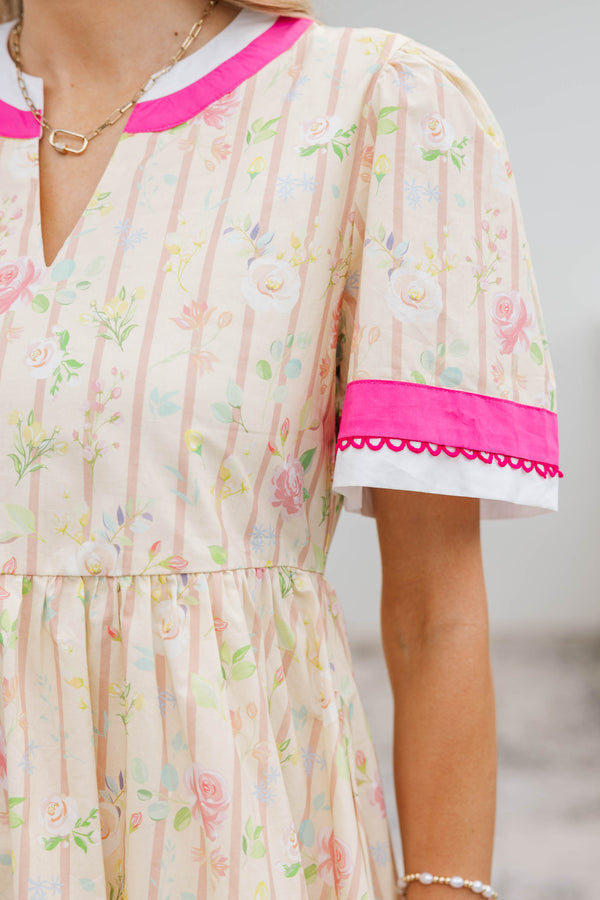 The Pretty Essential Yellow Floral Babydoll Dress