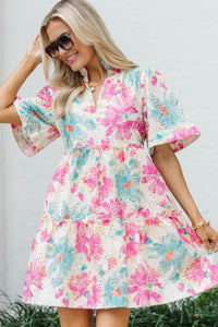 Feeling Your Best Pink Floral Eyelet Dress