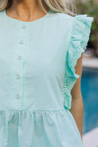 The Smile On My Face Mint Blouse