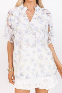 Love Always Blue Floral Blouse