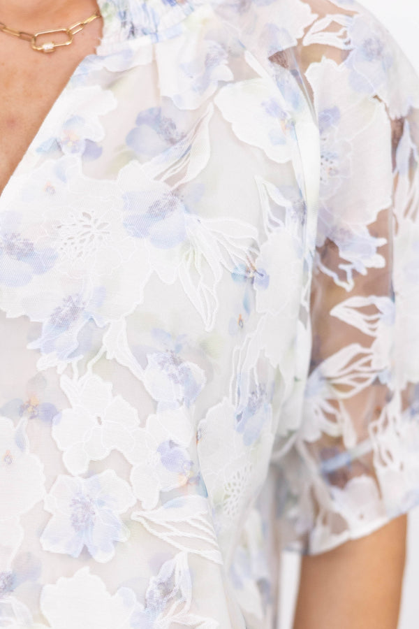 Love Always Blue Floral Blouse