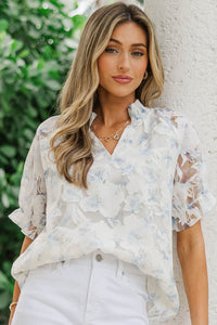 Love Always Blue Floral Blouse