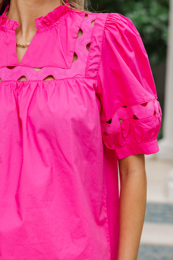 Stars In Our Eyes Fuchsia Pink Blouse