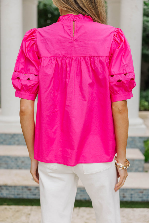 Stars In Our Eyes Fuchsia Pink Blouse