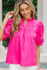 Stars In Our Eyes Fuchsia Pink Blouse