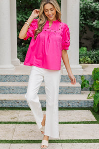 Stars In Our Eyes Fuchsia Pink Blouse