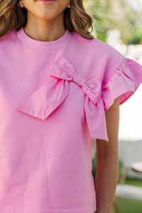 Meant For You Pink Bow Blouse