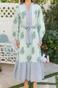 Came To Play Blue Medallion Floral Maxi Dress