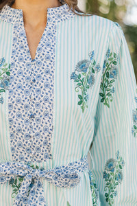 Came To Play Blue Medallion Floral Maxi Dress