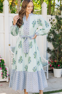 Came To Play Blue Medallion Floral Maxi Dress