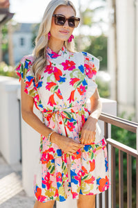 Tasteful Texture Pink Floral Wrap Dress