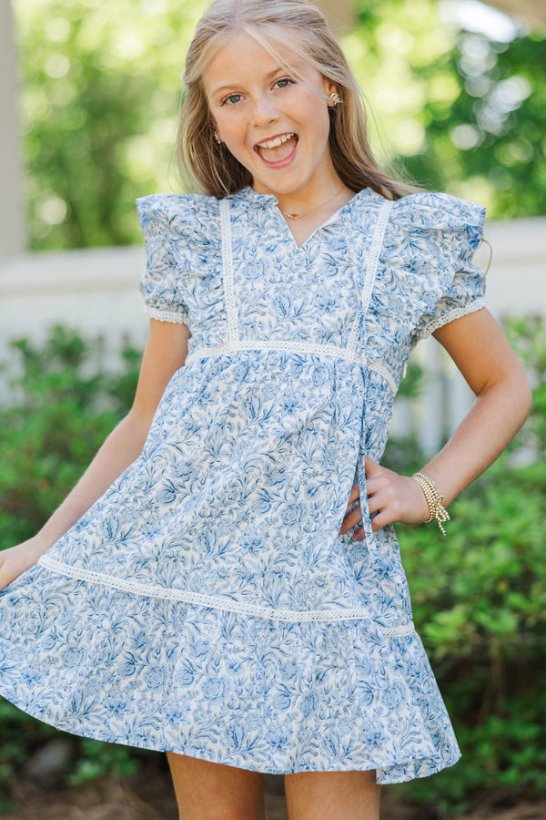 Girls: All The Good Things Blue Floral Dress