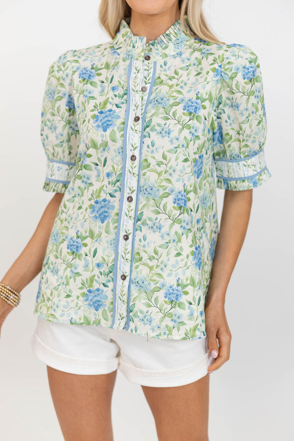 Icon Energy Blue Floral Blouse