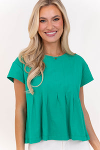 Sweet Daydream Green Pleated Tee