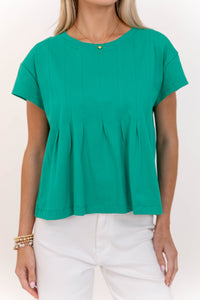 Sweet Daydream Green Pleated Tee