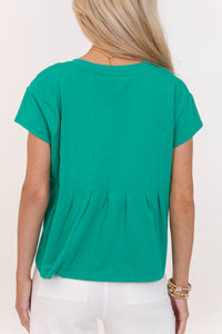 Sweet Daydream Green Pleated Tee