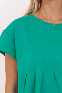 Sweet Daydream Green Pleated Tee