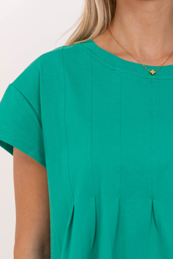Sweet Daydream Green Pleated Tee