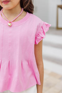 Girls: Sweet Daydream Pink Pleated Tee