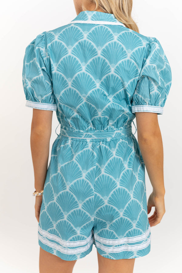 Hoping You Know Teal Abstract Romper