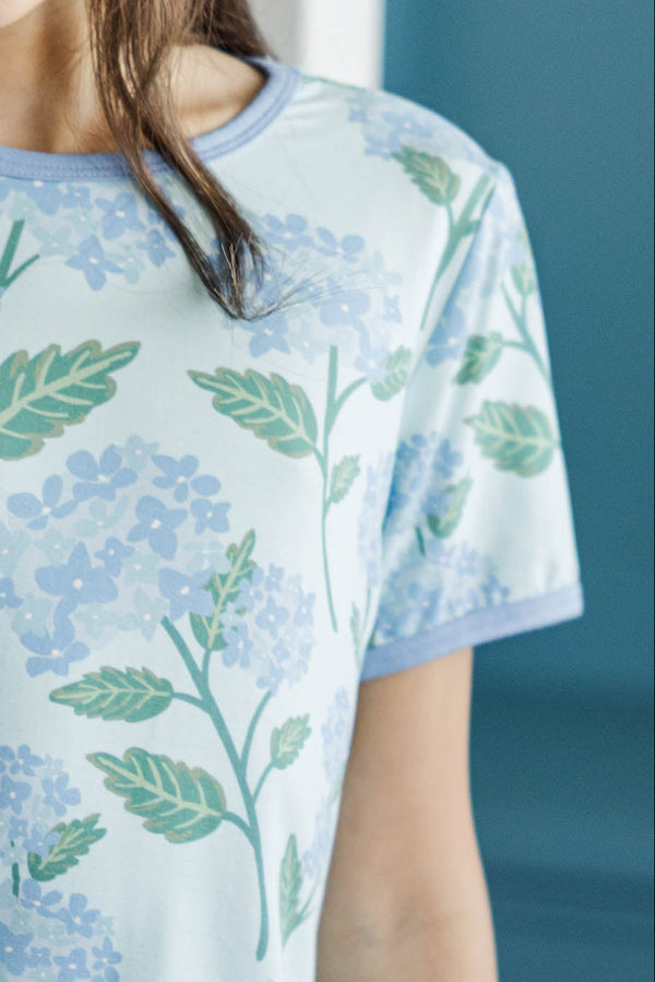 Girls: All Snuggled Up Light Blue Floral Bamboo Lounge Set