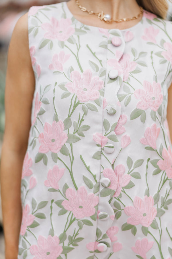 Signature Style Pink Brocade Shift Dress