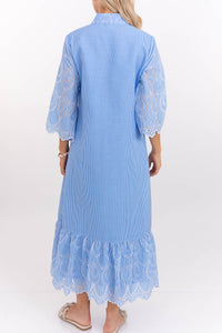 My Kind Of Day Blue Eyelet Midi Dress