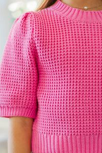 Girls: Best Of You Pink Short Sleeve Sweater