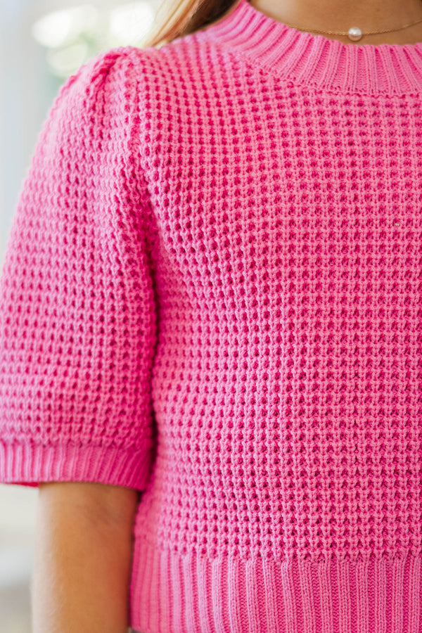 Girls: Best Of You Pink Short Sleeve Sweater