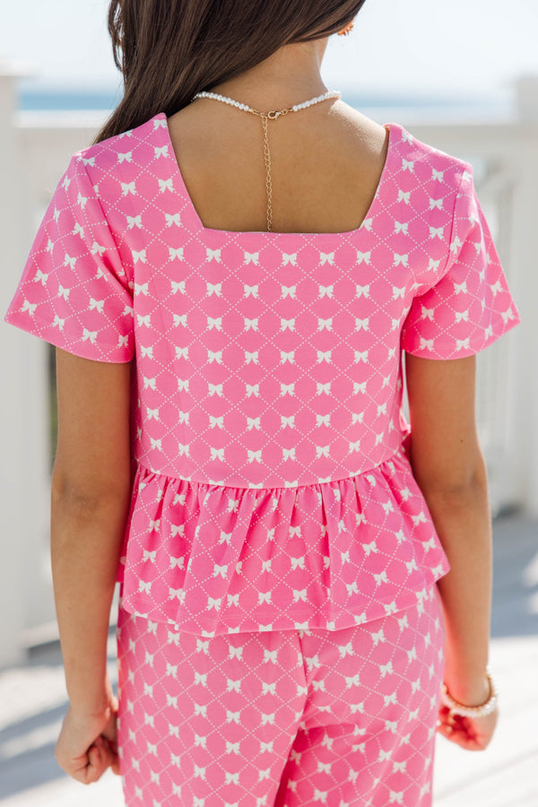 Girls: Playdate Pretty Pink Bow Print Set