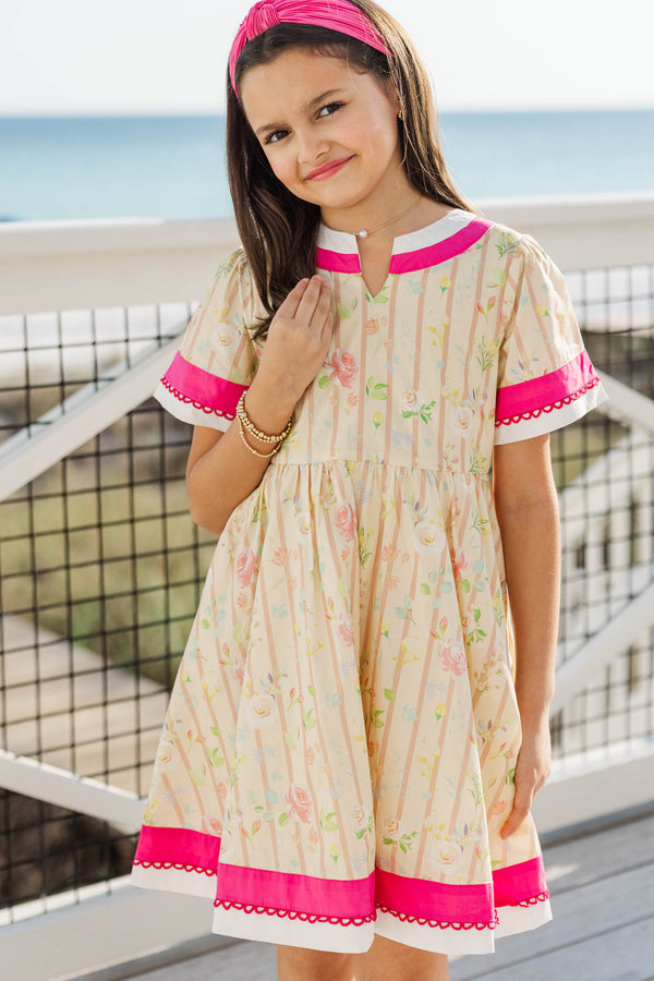 Girls: The Pretty Essential Yellow Floral Babydoll Dress
