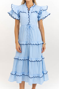 In The Air Light Blue Midi Dress