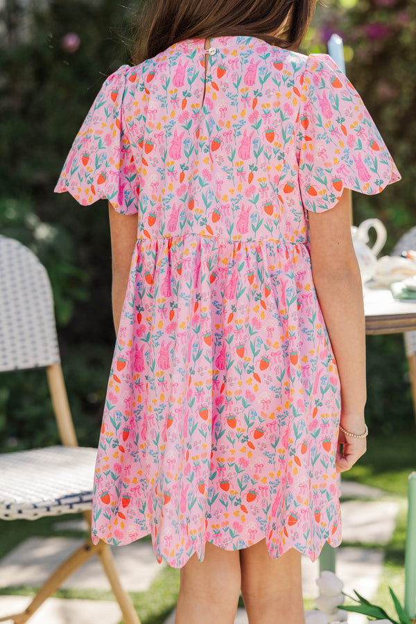 Girls: Time Goes By Blush Novelty Scalloped Dress