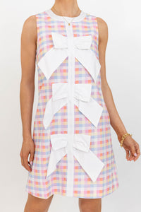High Class Multicolored Gingham Shift Dress