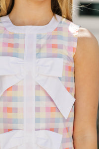 Girls: High Class Multicolored Gingham Shift Dress