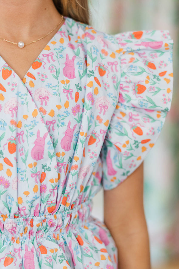 Girls: Find Yourself Light Blue Novelty Dress
