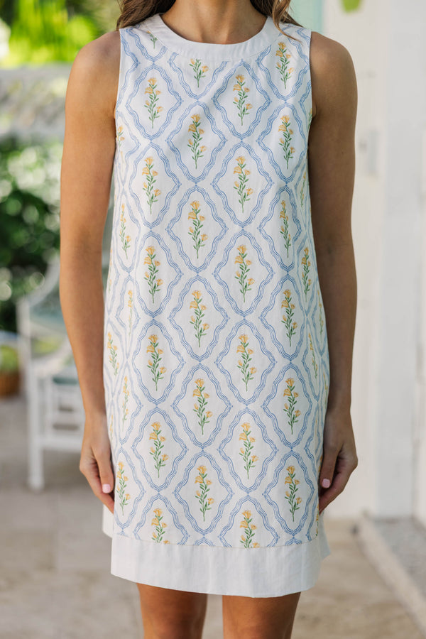 High Style Cream Medallion Shift Dress