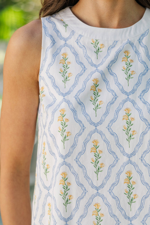 High Style Cream Medallion Shift Dress