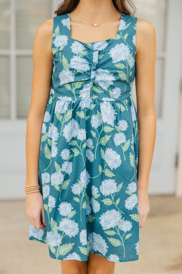 Girls: Smiles Everyday Navy Blue Floral Dress