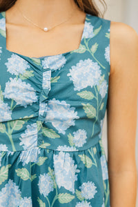 Girls: Smiles Everyday Navy Blue Floral Dress