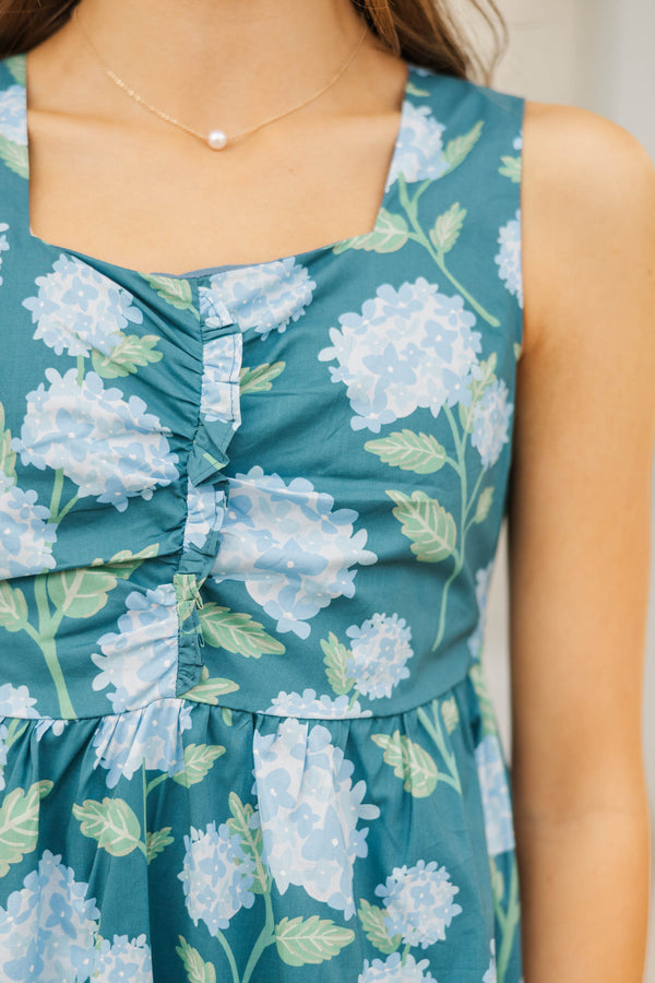 Girls: Smiles Everyday Navy Blue Floral Dress