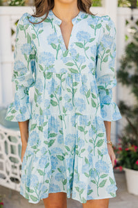 In Your Happy Place Light Blue Floral Dress