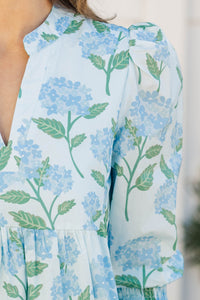 In Your Happy Place Light Blue Floral Dress